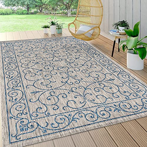 JONATHAN Y SMB106B-3 Charleston Vintage Filigree Textured Weave Indoor/Outdoor Red/Beige 3 ft. x 5 ft. Area-Rug, Classic,Easy-Cleaning,HighTraffic,LivingRoom,Backyard, Non Shedding