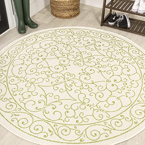 JONATHAN Y SMB106B-3 Charleston Vintage Filigree Textured Weave Indoor/Outdoor Red/Beige 3 ft. x 5 ft. Area-Rug, Classic,Easy-Cleaning,HighTraffic,LivingRoom,Backyard, Non Shedding