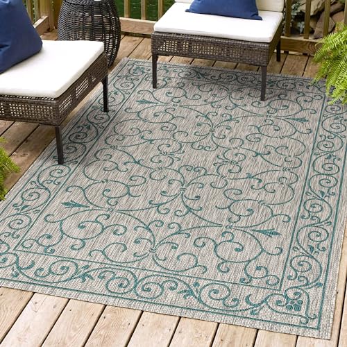 JONATHAN Y SMB106B-3 Charleston Vintage Filigree Textured Weave Indoor/Outdoor Red/Beige 3 ft. x 5 ft. Area-Rug, Classic,Easy-Cleaning,HighTraffic,LivingRoom,Backyard, Non Shedding