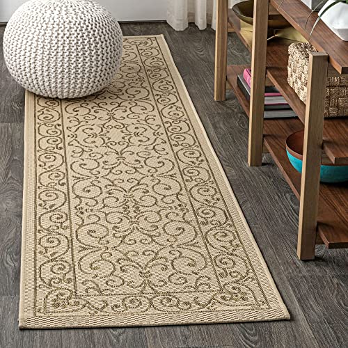 JONATHAN Y SMB106B-3 Charleston Vintage Filigree Textured Weave Indoor/Outdoor Red/Beige 3 ft. x 5 ft. Area-Rug, Classic,Easy-Cleaning,HighTraffic,LivingRoom,Backyard, Non Shedding