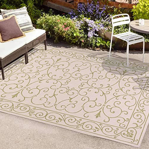 JONATHAN Y SMB106B-3 Charleston Vintage Filigree Textured Weave Indoor/Outdoor Red/Beige 3 ft. x 5 ft. Area-Rug, Classic,Easy-Cleaning,HighTraffic,LivingRoom,Backyard, Non Shedding