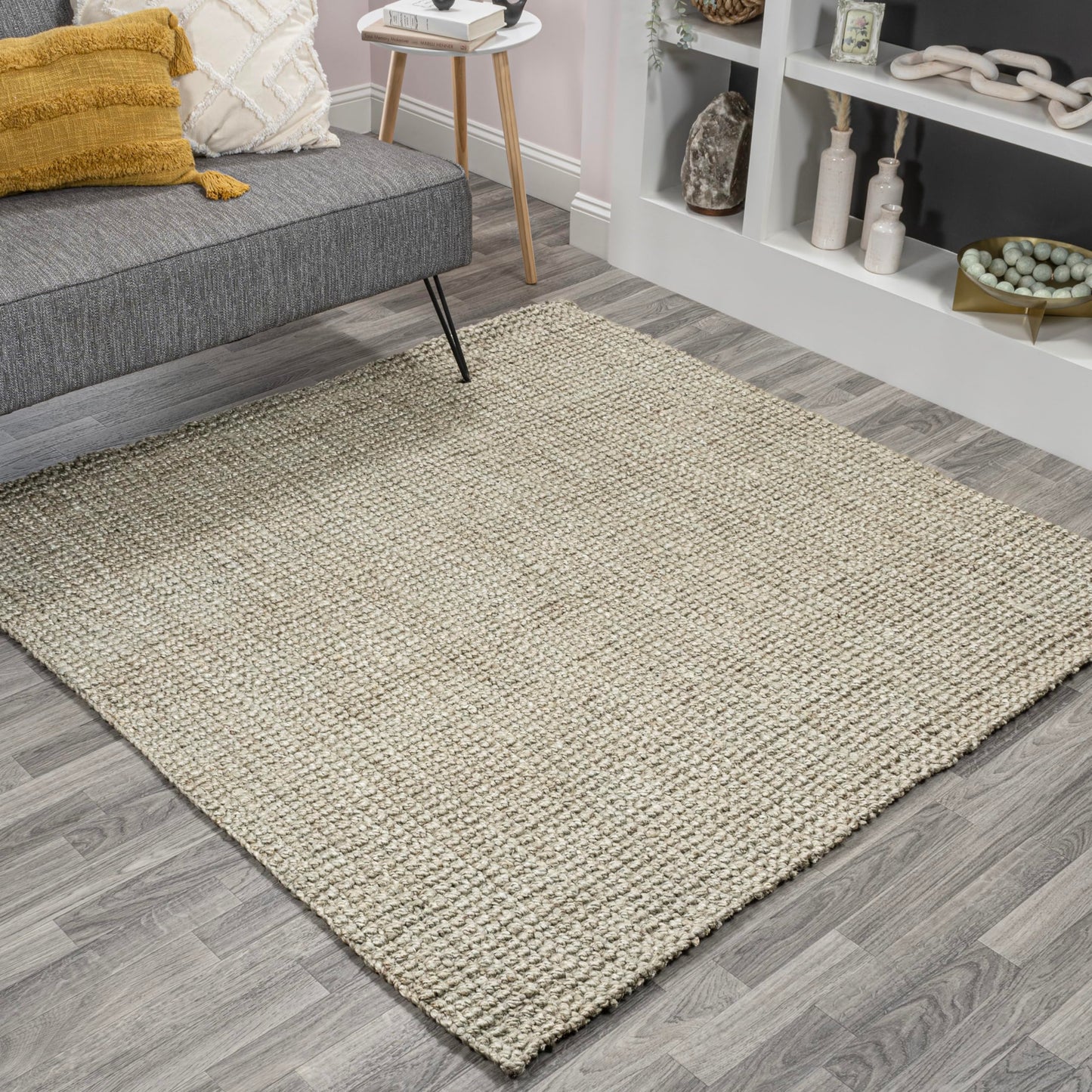 JONATHAN Y NRF102A-3 Pata Hand Woven Chunky Jute Indoor Area -rug Bohemian Farmhouse Easy -cleaning Bedroom Kitchen Living Room Non Shedding, 3 ft x 5 ft, Natural Color