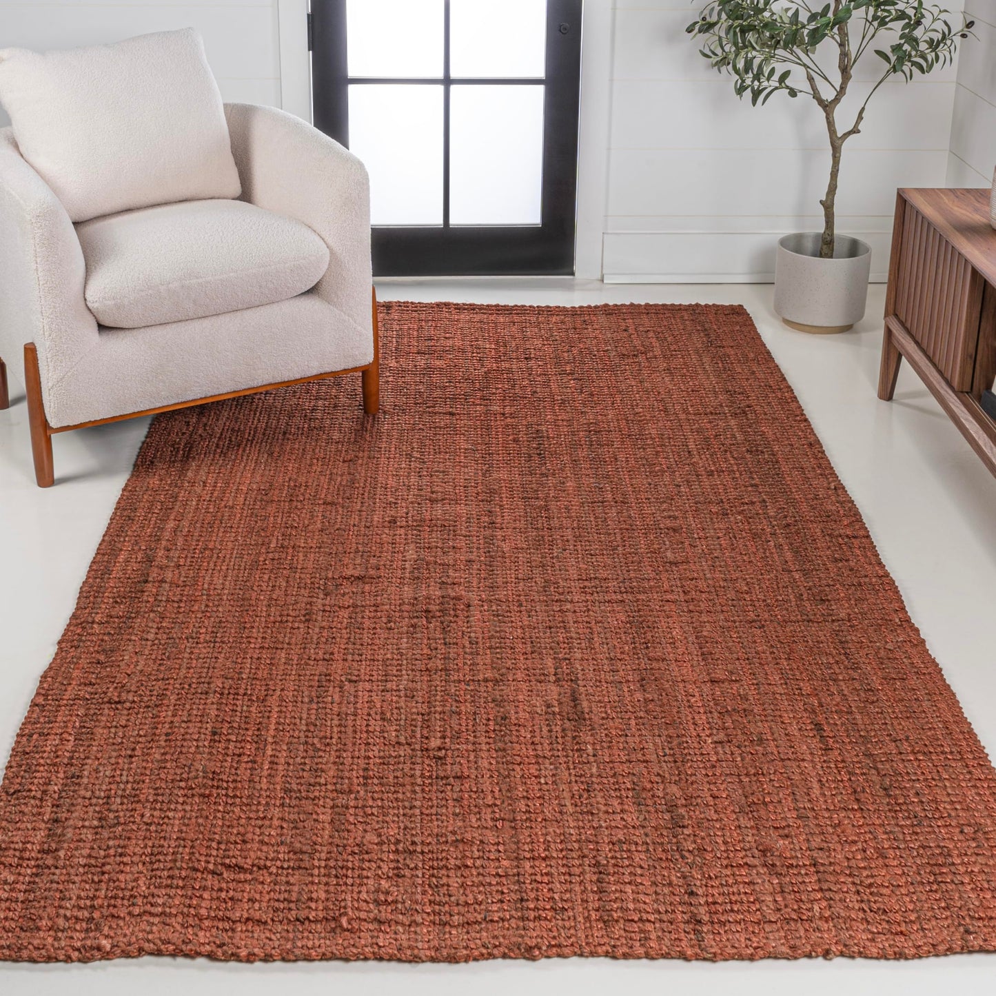 JONATHAN Y NRF102A-3 Pata Hand Woven Chunky Jute Indoor Area -rug Bohemian Farmhouse Easy -cleaning Bedroom Kitchen Living Room Non Shedding, 3 ft x 5 ft, Natural Color