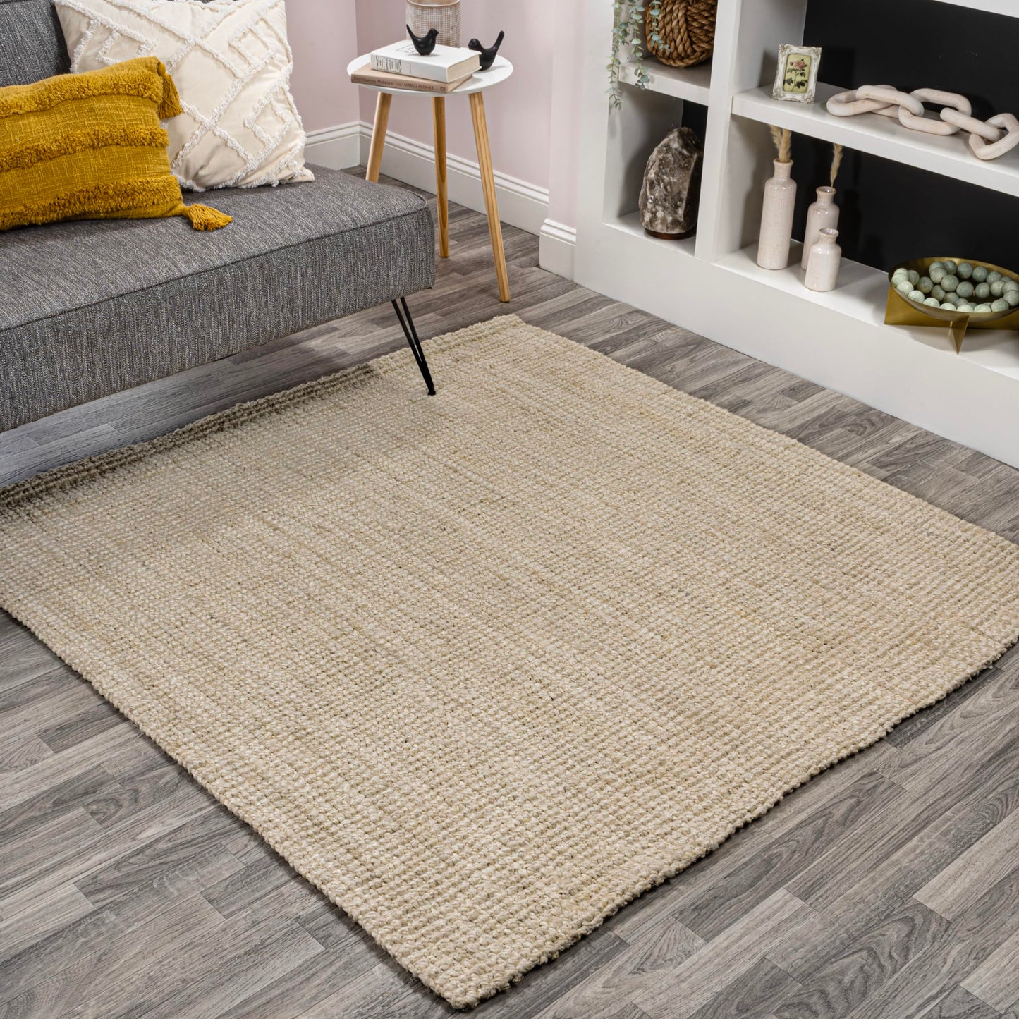 JONATHAN Y NRF102A-3 Pata Hand Woven Chunky Jute Indoor Area -rug Bohemian Farmhouse Easy -cleaning Bedroom Kitchen Living Room Non Shedding, 3 ft x 5 ft, Natural Color