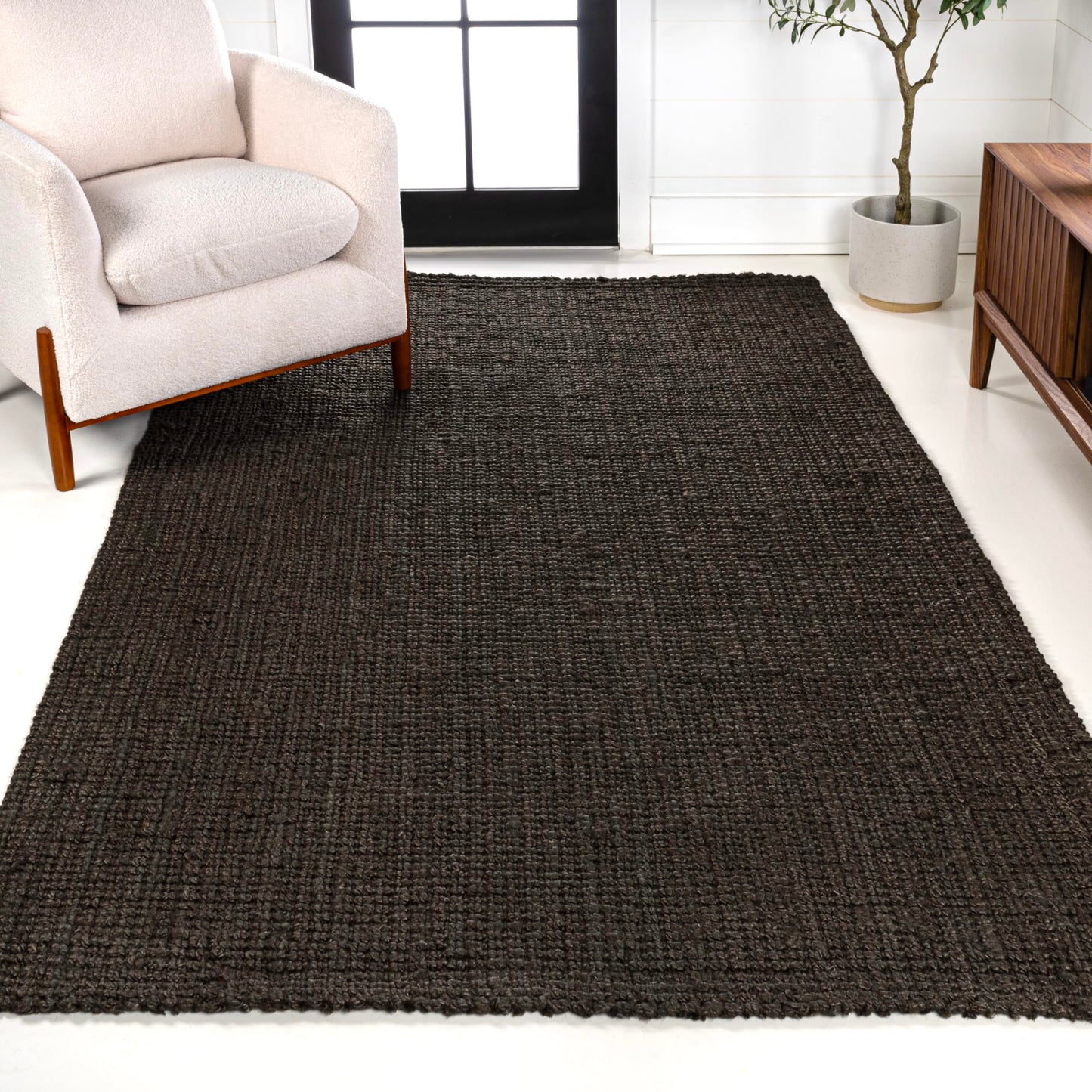 JONATHAN Y NRF102A-3 Pata Hand Woven Chunky Jute Indoor Area -rug Bohemian Farmhouse Easy -cleaning Bedroom Kitchen Living Room Non Shedding, 3 ft x 5 ft, Natural Color