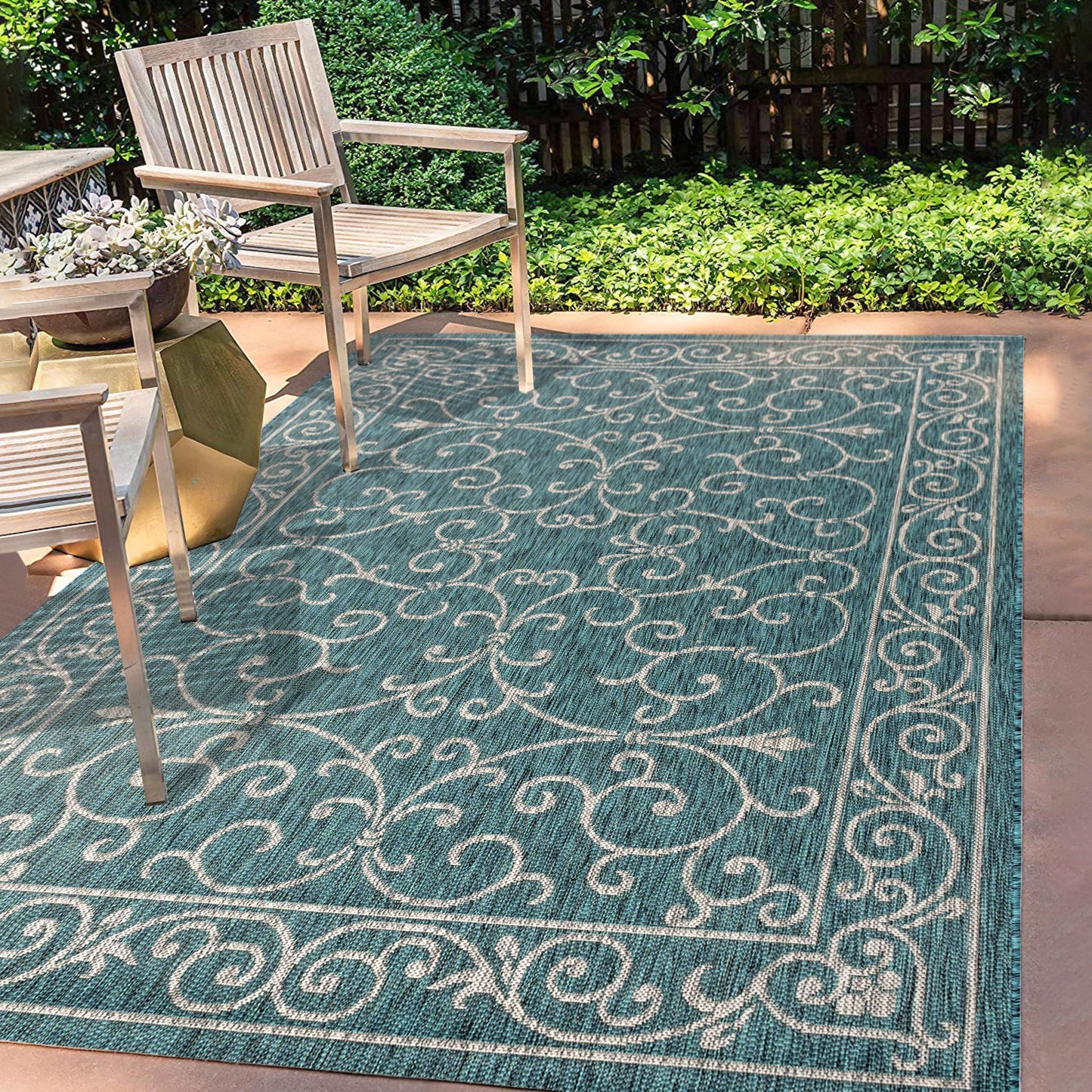 JONATHAN Y SMB106B-3 Charleston Vintage Filigree Textured Weave Indoor/Outdoor Red/Beige 3 ft. x 5 ft. Area-Rug, Classic,Easy-Cleaning,HighTraffic,LivingRoom,Backyard, Non Shedding