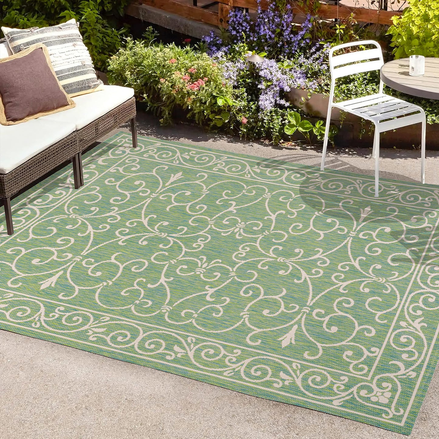 JONATHAN Y SMB106B-3 Charleston Vintage Filigree Textured Weave Indoor/Outdoor Red/Beige 3 ft. x 5 ft. Area-Rug, Classic,Easy-Cleaning,HighTraffic,LivingRoom,Backyard, Non Shedding