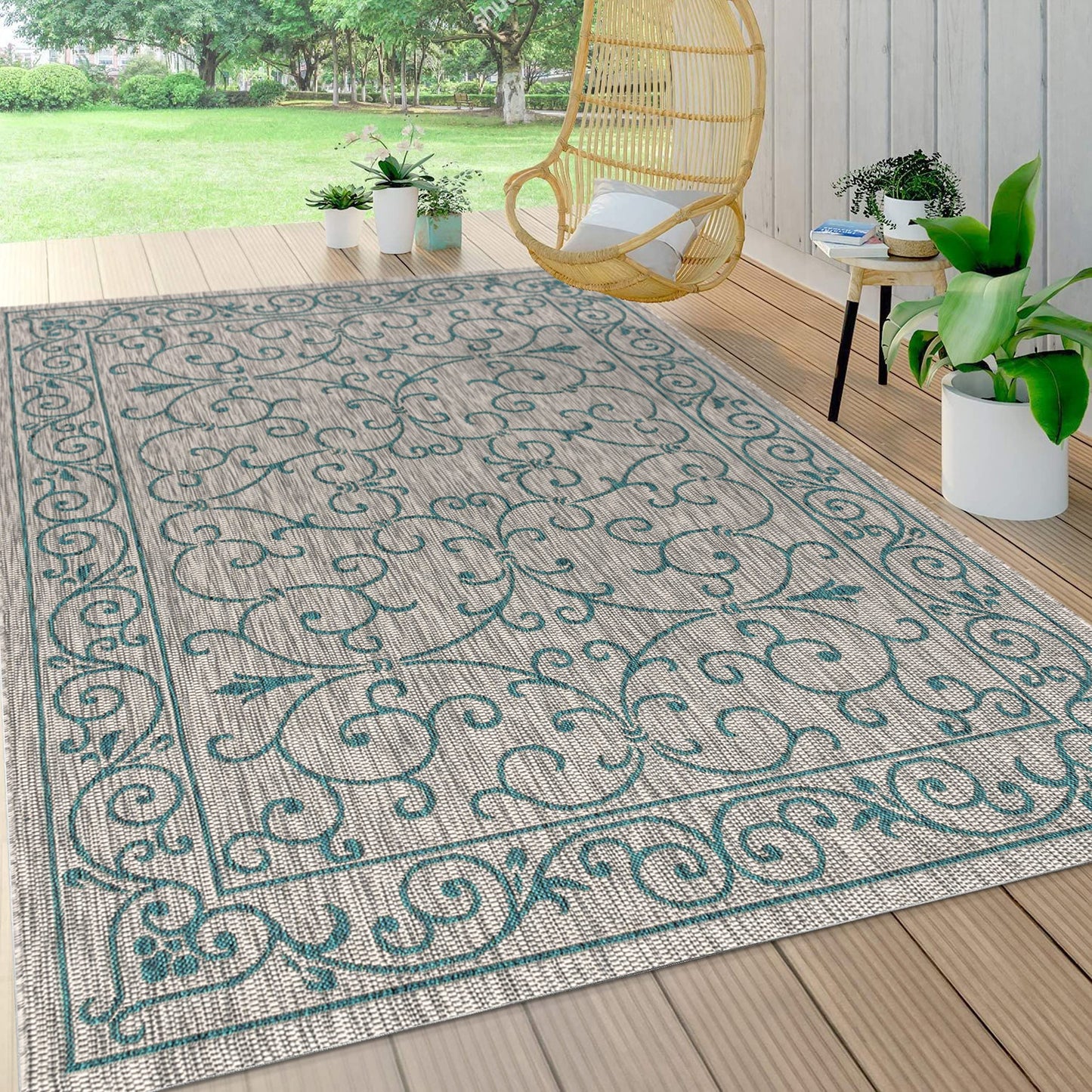 JONATHAN Y SMB106B-3 Charleston Vintage Filigree Textured Weave Indoor/Outdoor Red/Beige 3 ft. x 5 ft. Area-Rug, Classic,Easy-Cleaning,HighTraffic,LivingRoom,Backyard, Non Shedding