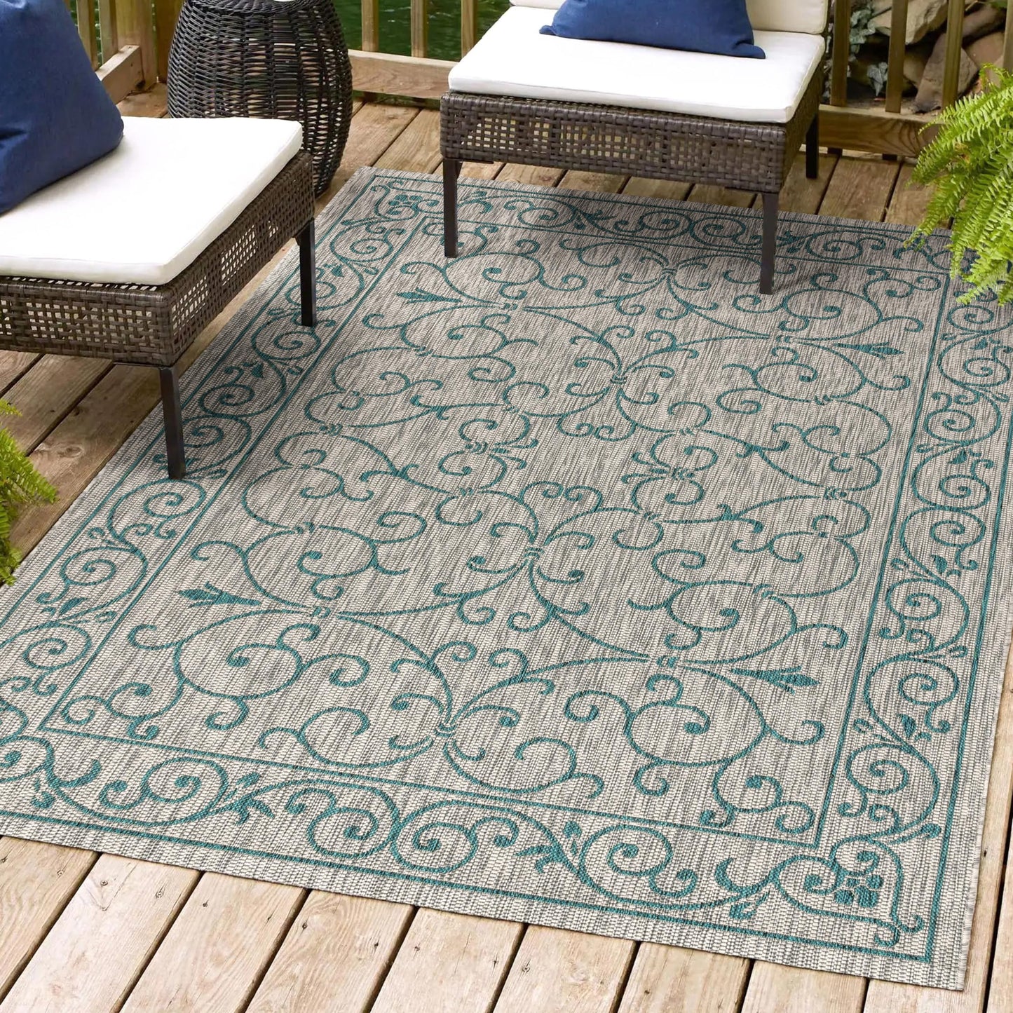 JONATHAN Y SMB106B-3 Charleston Vintage Filigree Textured Weave Indoor/Outdoor Red/Beige 3 ft. x 5 ft. Area-Rug, Classic,Easy-Cleaning,HighTraffic,LivingRoom,Backyard, Non Shedding