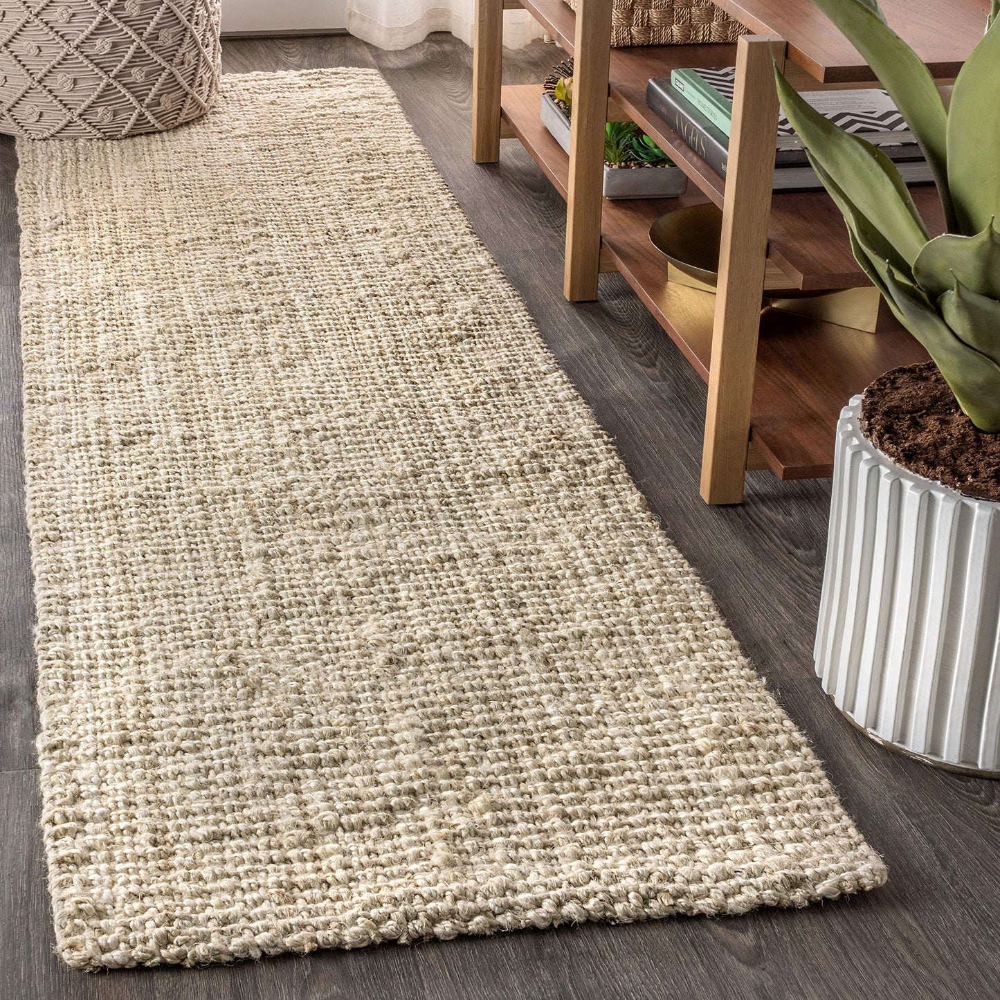 JONATHAN Y NRF102A-3 Pata Hand Woven Chunky Jute Indoor Area -rug Bohemian Farmhouse Easy -cleaning Bedroom Kitchen Living Room Non Shedding, 3 ft x 5 ft, Natural Color