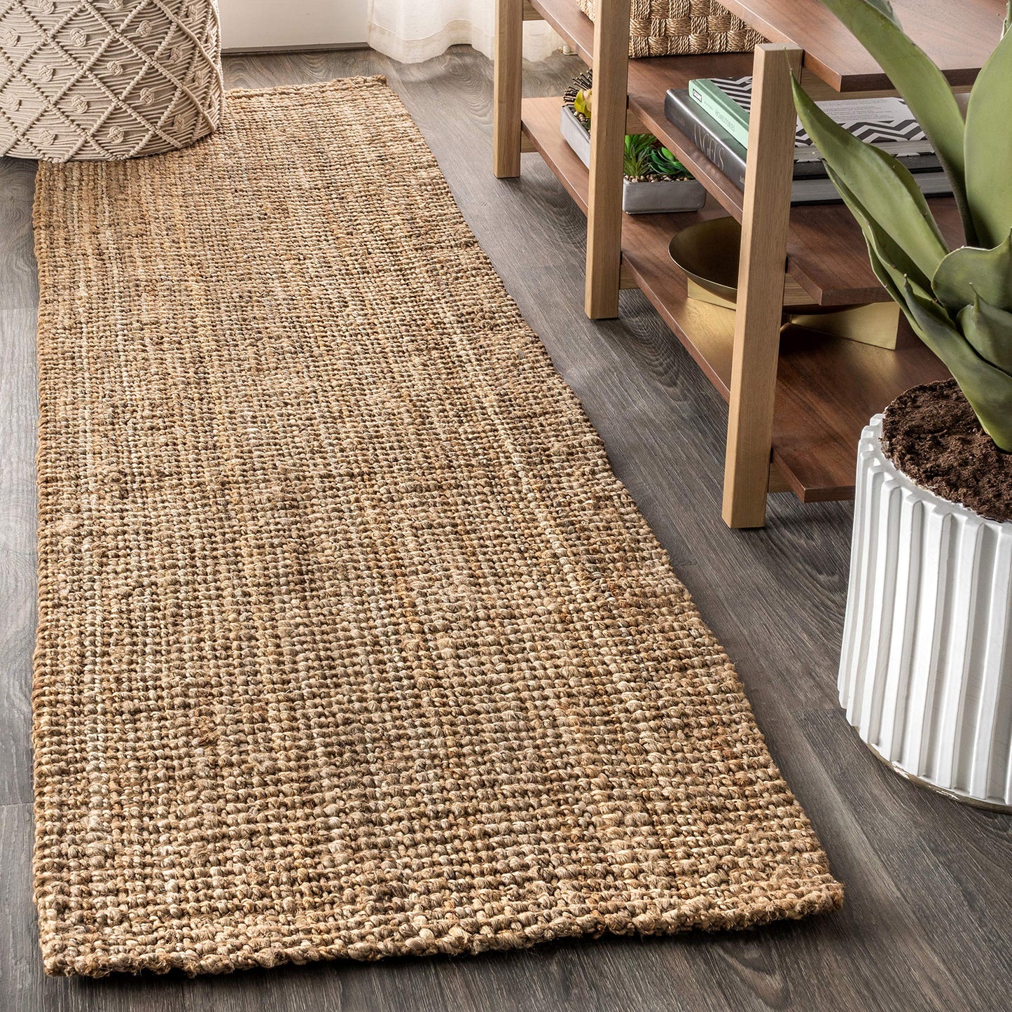 JONATHAN Y NRF102A-3 Pata Hand Woven Chunky Jute Indoor Area -rug Bohemian Farmhouse Easy -cleaning Bedroom Kitchen Living Room Non Shedding, 3 ft x 5 ft, Natural Color