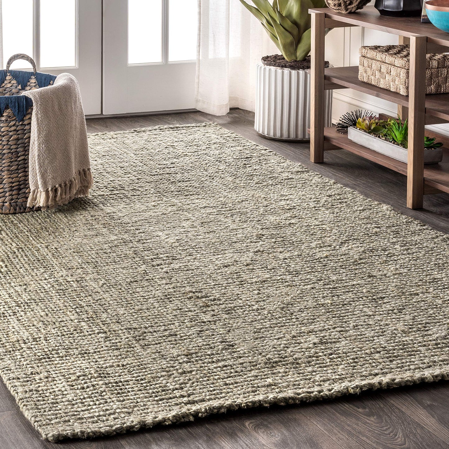 JONATHAN Y NRF102A-3 Pata Hand Woven Chunky Jute Indoor Area -rug Bohemian Farmhouse Easy -cleaning Bedroom Kitchen Living Room Non Shedding, 3 ft x 5 ft, Natural Color