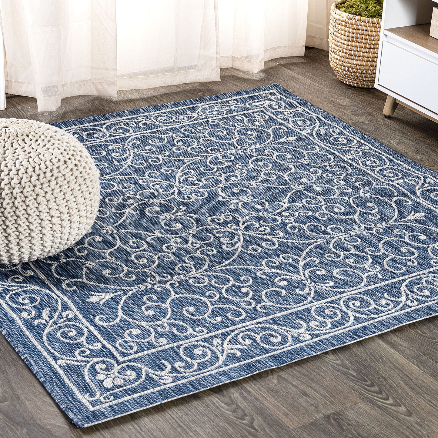 JONATHAN Y SMB106B-3 Charleston Vintage Filigree Textured Weave Indoor/Outdoor Red/Beige 3 ft. x 5 ft. Area-Rug, Classic,Easy-Cleaning,HighTraffic,LivingRoom,Backyard, Non Shedding