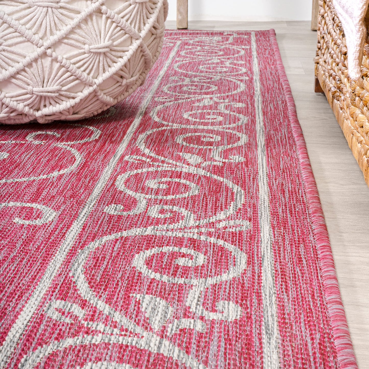 JONATHAN Y SMB106B-3 Charleston Vintage Filigree Textured Weave Indoor/Outdoor Red/Beige 3 ft. x 5 ft. Area-Rug, Classic,Easy-Cleaning,HighTraffic,LivingRoom,Backyard, Non Shedding