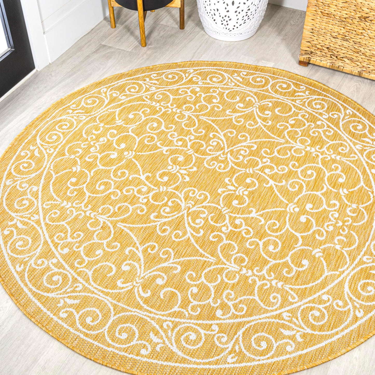 JONATHAN Y SMB106B-3 Charleston Vintage Filigree Textured Weave Indoor/Outdoor Red/Beige 3 ft. x 5 ft. Area-Rug, Classic,Easy-Cleaning,HighTraffic,LivingRoom,Backyard, Non Shedding